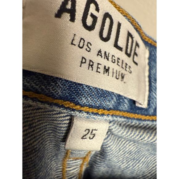 Agolde 90’s Loose Straight Fit Distressed Denim Blue Jeans Portal Size 25 - Picture 11 of 12